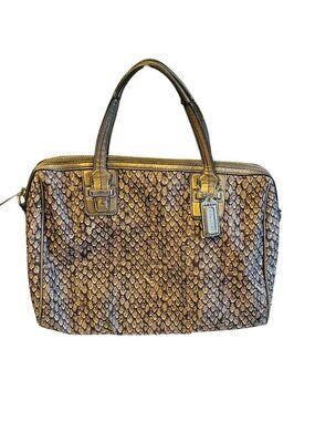 Coach Taylor Snake Print Satchel